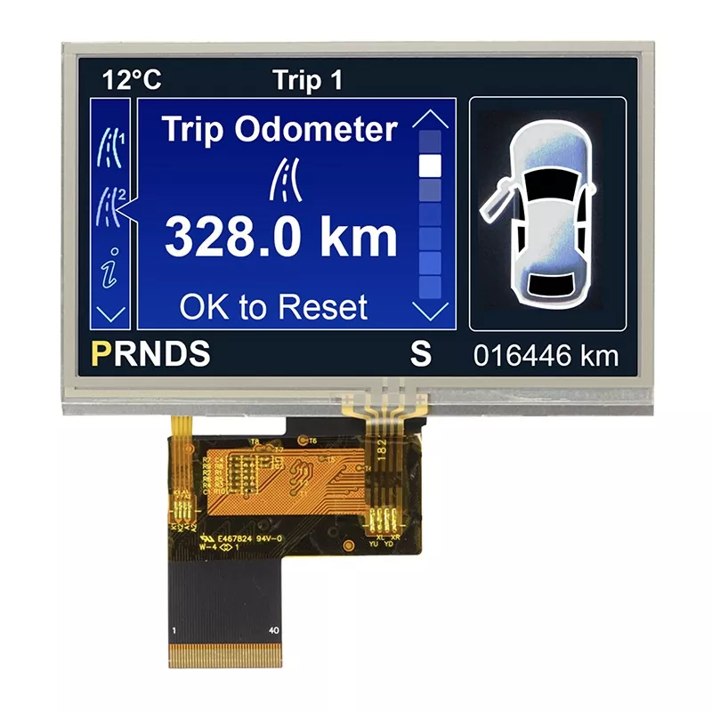 Módulo TFT de toque resistivo de 4,3 polegadas 480x272